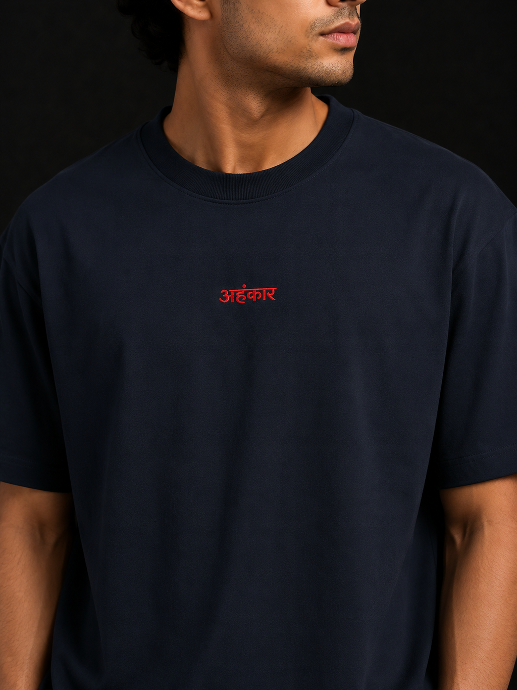 AHNKAR Embroidered  Unisex Terry Oversized Tee