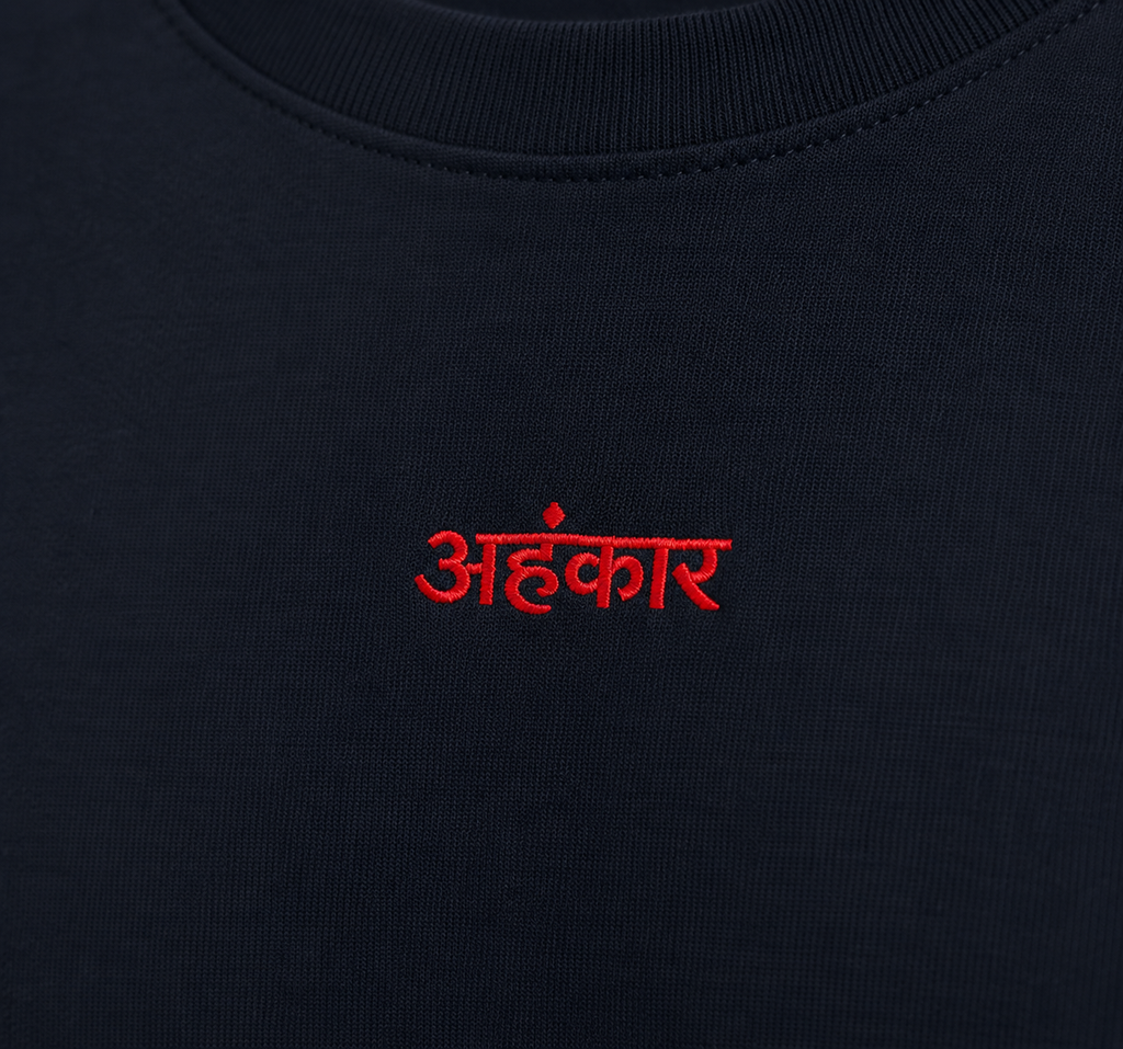 AHNKAR Embroidered  Unisex Terry Oversized Tee